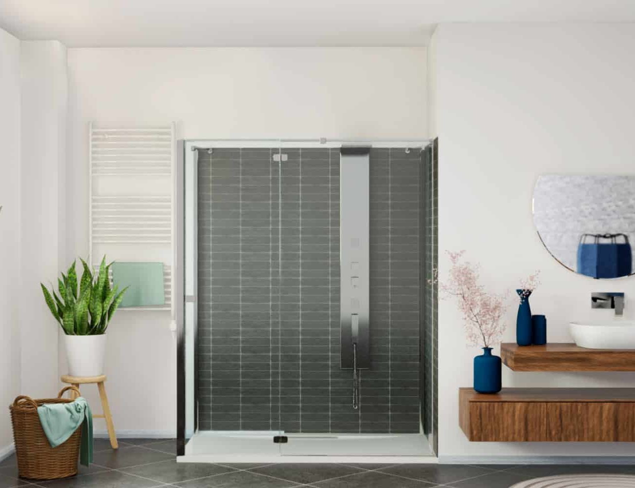 Esempio di trasformazione completa da vasca a doccia